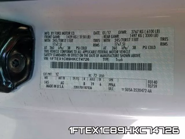 1FTEX1C89HKC74726 фото 2
