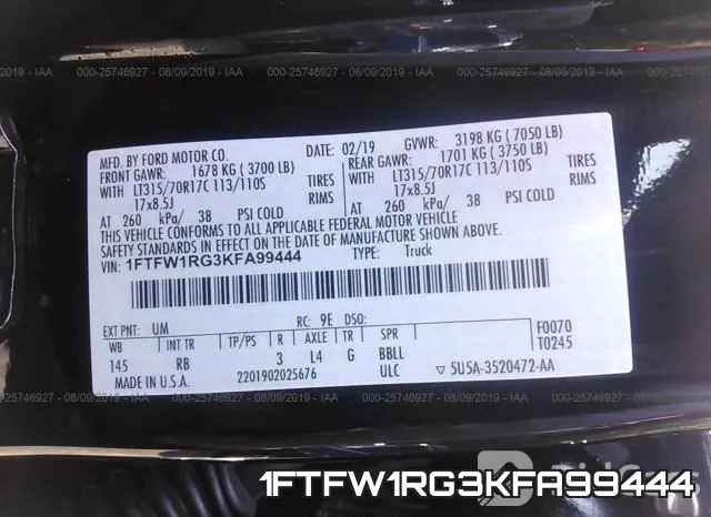 1FTFW1RG3KFA99444 фото 10