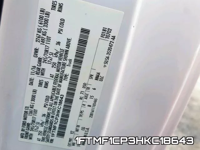 1FTMF1CP3HKC18643 фото 2