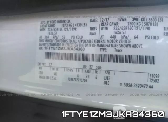 1FTYE1ZM3JKA34360 фото 10