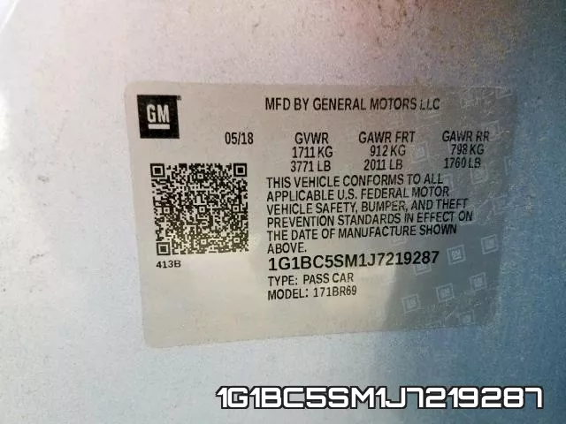 1G1BC5SM1J7219287 фото 2