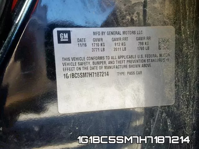1G1BC5SM7H7187214 фото 2