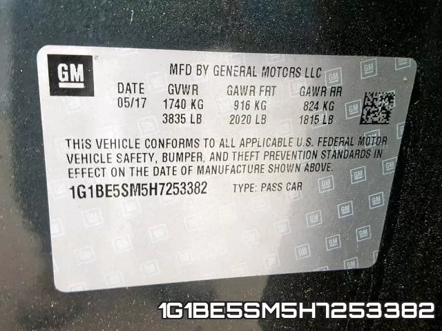 1G1BE5SM5H7253382 фото 2