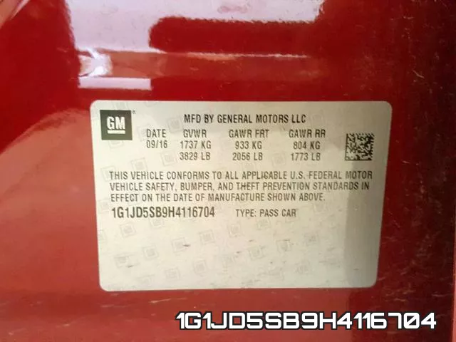 1G1JD5SB9H4116704 фото 2