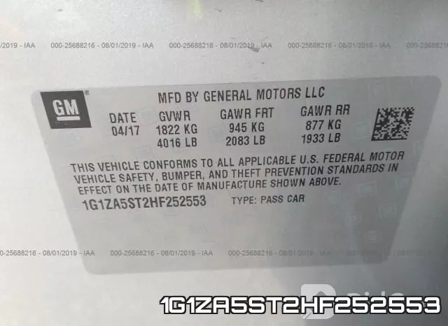 1G1ZA5ST2HF252553 фото 10