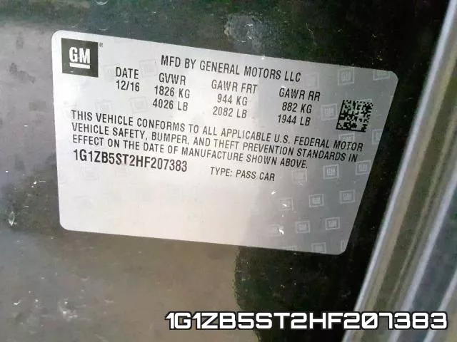 1G1ZB5ST2HF207383 фото 2
