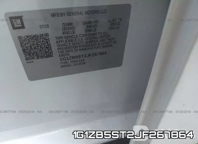 1G1ZB5ST2JF267864 фото 10
