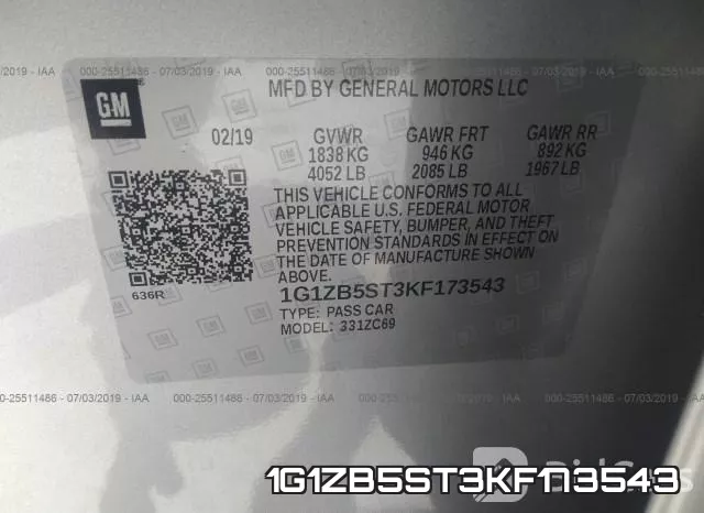1G1ZB5ST3KF173543 фото 10