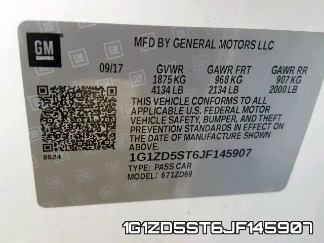 1G1ZD5ST6JF145907 фото 2