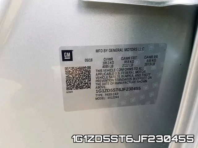 1G1ZD5ST6JF230455 фото 2