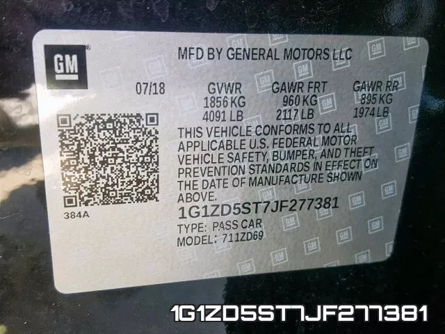 1G1ZD5ST7JF277381 фото 2