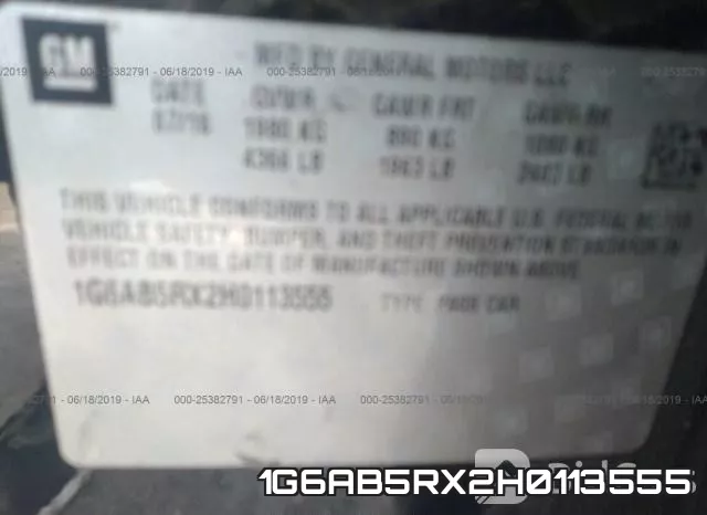 1G6AB5RX2H0113555 фото 10