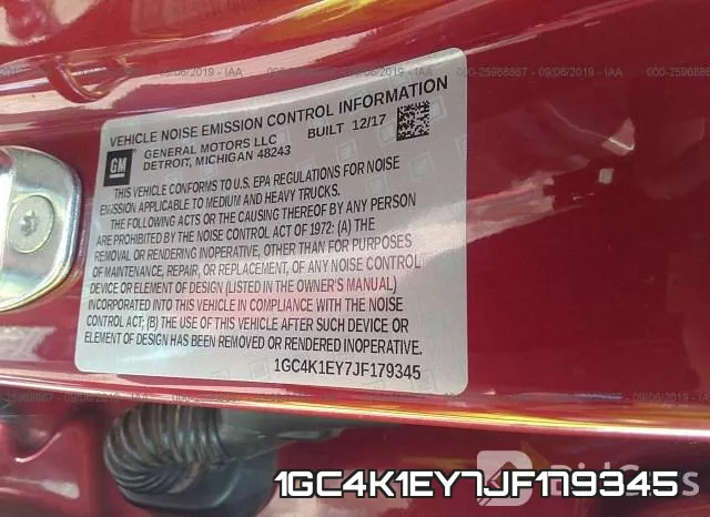 1GC4K1EY7JF179345 фото 10