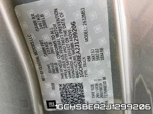 1GCHSBEA2J1299206 фото 2