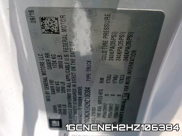 1GCNCNEH2HZ106384 фото 2