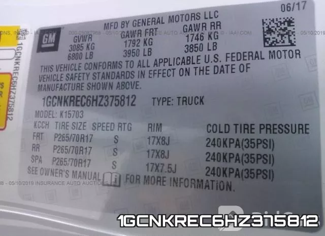 1GCNKREC6HZ375812 фото 10