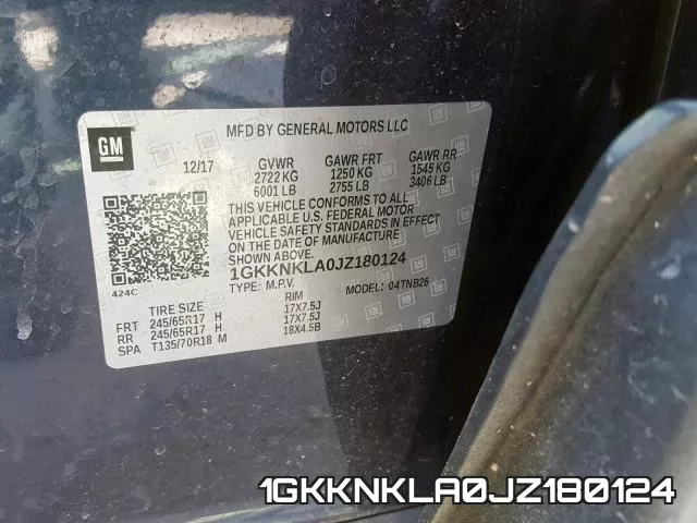 1GKKNKLA0JZ180124 фото 2