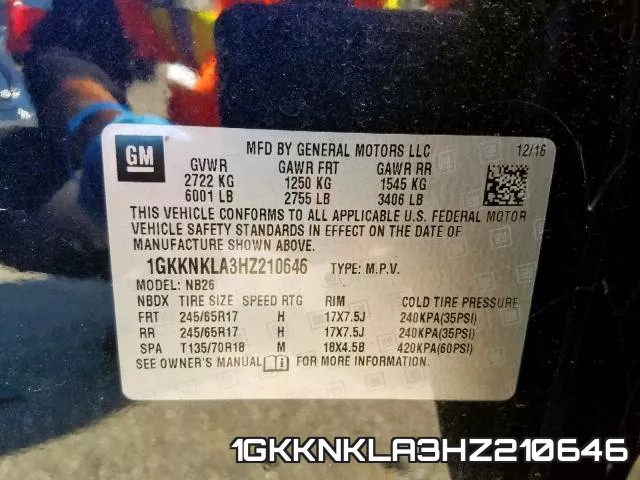 1GKKNKLA3HZ210646 фото 2