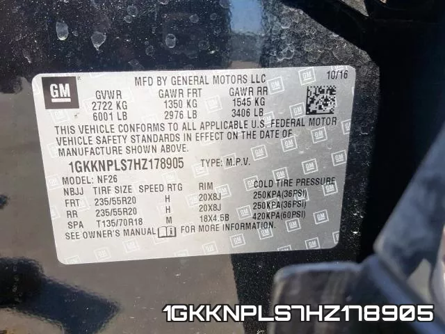 1GKKNPLS7HZ178905 фото 2