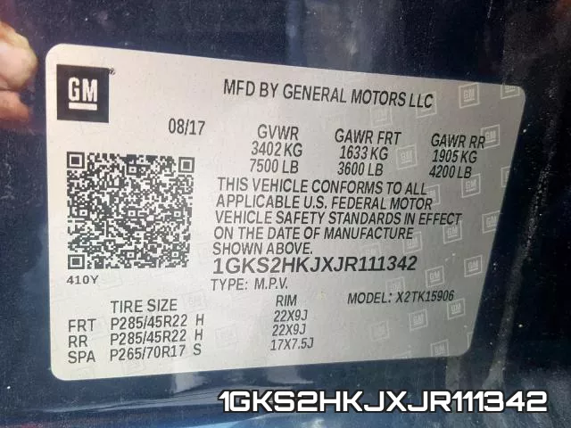 1GKS2HKJXJR111342 фото 2