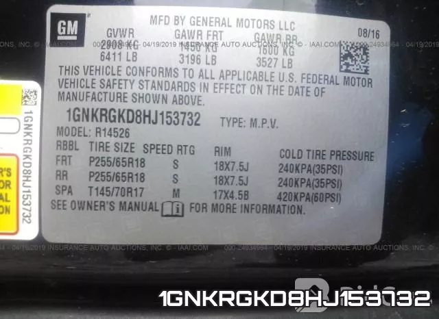 1GNKRGKD8HJ153732 фото 10