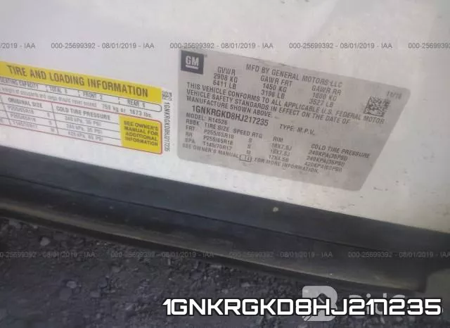 1GNKRGKD8HJ217235 фото 10