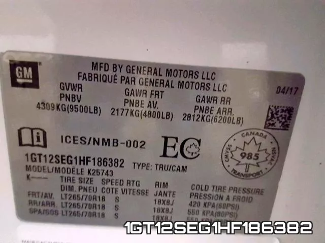 1GT12SEG1HF186382 фото 2