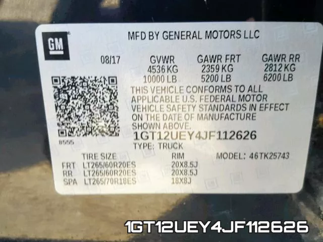 1GT12UEY4JF112626 фото 2