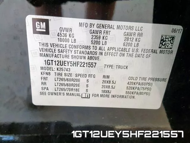 1GT12UEY5HF221557 фото 2