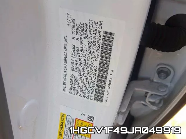 1HGCV1F49JA049919 фото 2
