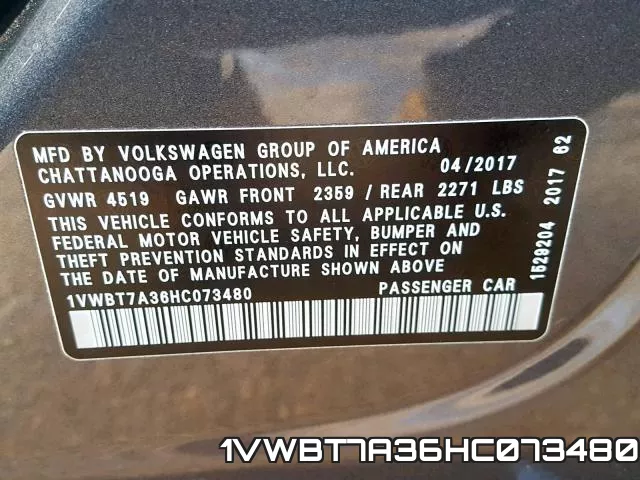 1VWBT7A36HC073480 фото 2