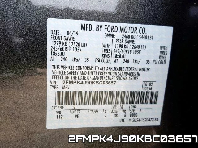 2FMPK4J90KBC03657 фото 2