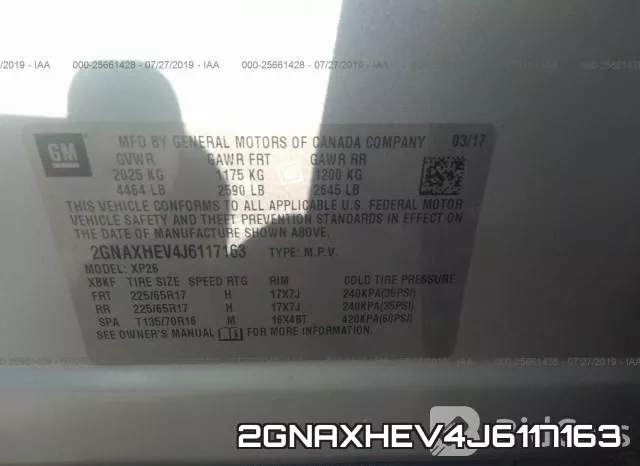2GNAXHEV4J6117163 фото 10