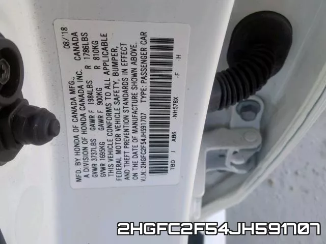 2HGFC2F54JH591707 фото 2