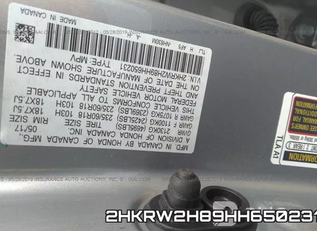 2HKRW2H89HH650231 фото 10
