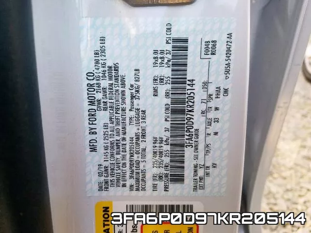3FA6P0D97KR205144 фото 2