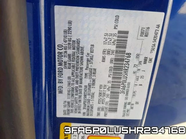 3FA6P0LU5HR234768 фото 2