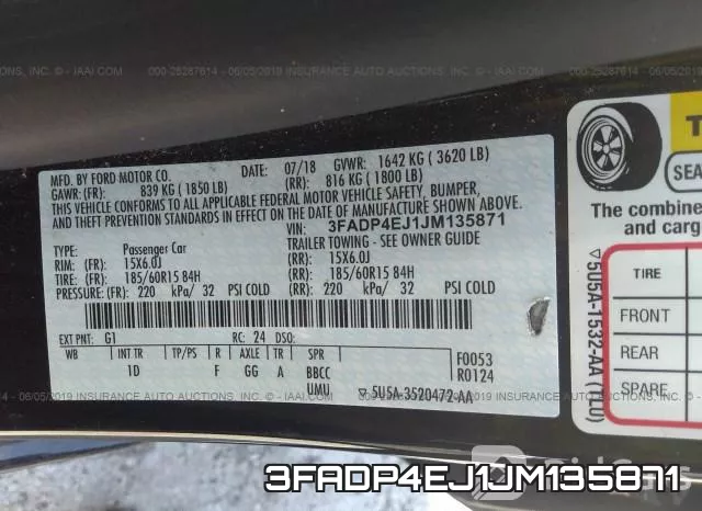 3FADP4EJ1JM135871 фото 10