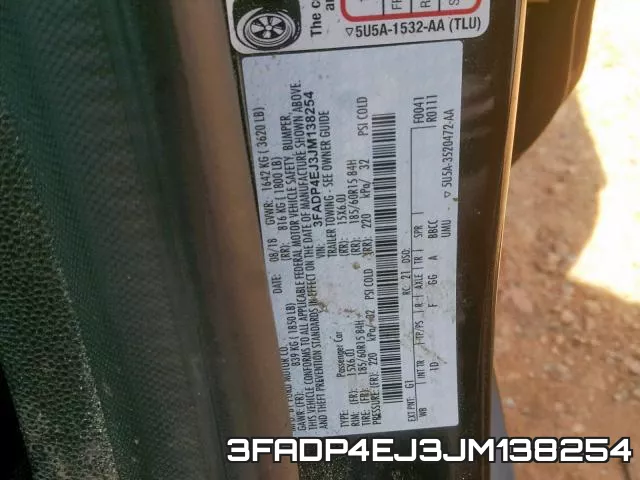 3FADP4EJ3JM138254 фото 2