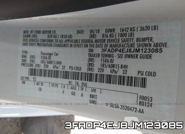 3FADP4EJ8JM123085 фото 9