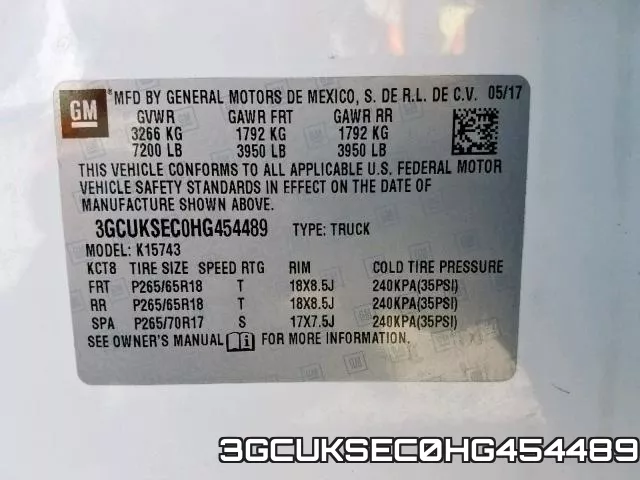 3GCUKSEC0HG454489 фото 2