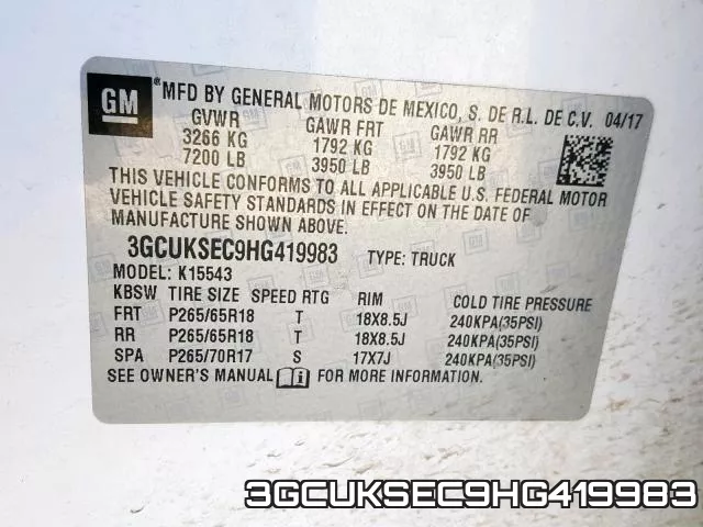 3GCUKSEC9HG419983 фото 2