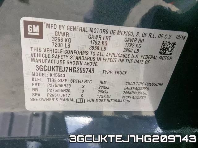 3GCUKTEJ7HG209743 фото 2