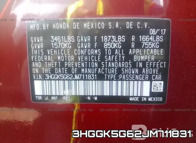 3HGGK5G62JM711831 фото 10