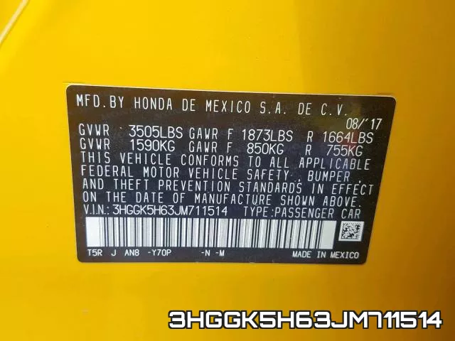 3HGGK5H63JM711514 фото 2