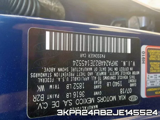 3KPA24AB2JE145524 фото 2