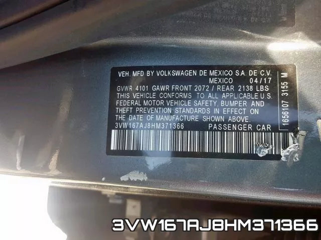 3VW167AJ8HM371366 фото 2