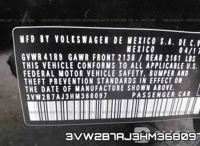 3VW2B7AJ3HM368097 фото 10
