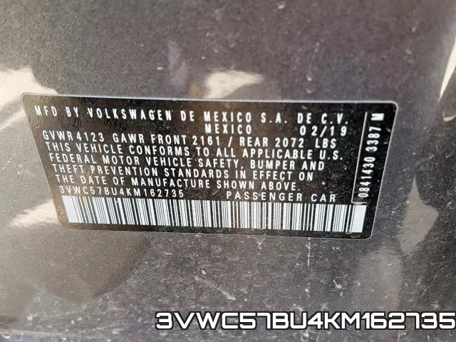 3VWC57BU4KM162735 фото 2