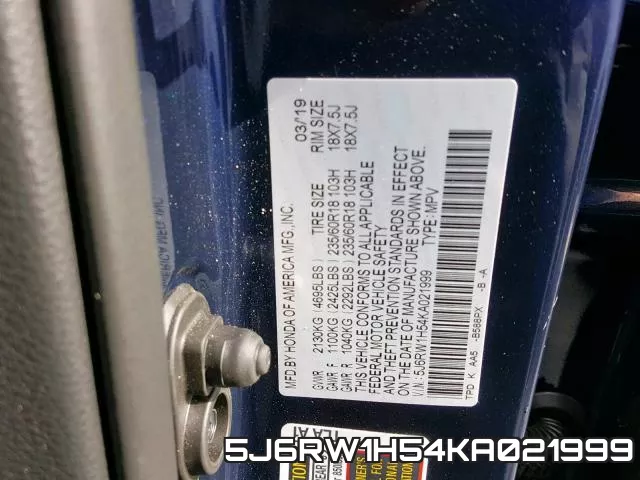5J6RW1H54KA021999 фото 2